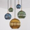 Koyoto Lampadario a sospensione, Lampada a sfera, Lampada a sospensione Oro, Nero, 5-Luci