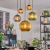 Koyoto Lampadario a sospensione, Lampada a sfera, Lampada a sospensione Oro, Nero, 5-Luci