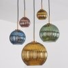 Koyoto Lampadario a sospensione, Lampada a sfera, Lampada a sospensione Oro, Nero, 5-Luci