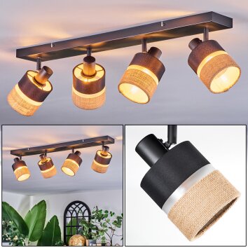 Fallhagen Plafoniera, Faretto da soffitto Nero, 4-Luci