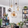 Koyoto Lampadario a sospensione, Lampada a sfera, Lampada a sospensione Oro, Nero, 5-Luci