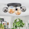 Chehalis Plafoniera, Lampada a sfera Ambrato, Grigio fumo, 4-Luci