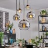 Koyoto Lampadario a sospensione, Lampada a sfera, Lampada a sospensione Oro, Nero, 5-Luci