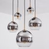 Koyoto Lampadario a sospensione, Lampada a sfera, Lampada a sospensione Oro, Nero, 5-Luci