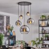 Koyoto Lampadario a sospensione, Lampada a sfera, Lampada a sospensione Oro, Nero, 5-Luci