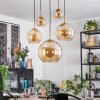 Koyoto Lampadario a sospensione, Lampada a sfera, Lampada a sospensione Oro, Nero, 5-Luci