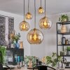 Koyoto Lampadario a sospensione, Lampada a sfera, Lampada a sospensione Oro, Nero, 5-Luci