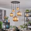Koyoto Lampadario a sospensione, Lampada a sfera, Lampada a sospensione Oro, Nero, 5-Luci