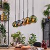 Koyoto Lampadario a sospensione, Lampada a sfera, Lampada a sospensione Écru, Nero, 5-Luci