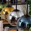 Koyoto Lampadario a sospensione, Lampada a sfera, Lampada a sospensione Écru, Nero, 5-Luci