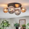 Chehalis Plafoniera, Lampada a sfera Ambrato, Grigio fumo, 4-Luci