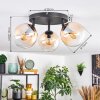 Gastor Plafoniera, Lampada a sfera 25 cm Ambrato, Chiaro, 3-Luci