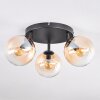 Gastor Plafoniera, Lampada a sfera 25 cm Ambrato, Chiaro, 3-Luci