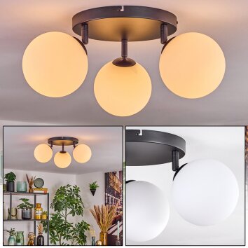 Gastor Plafoniera, Lampada a sfera Bianco, 3-Luci