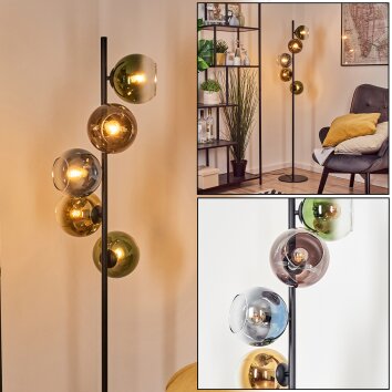 Koyoto Lampada a sfera, Lampada da terra 31 cm Blu, Oro, Verde, Chiaro, Ramato, 5-Luci