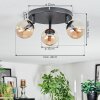 Chehalis Plafoniera, Lampada a sfera 40 cm Ambrato, 3-Luci