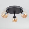 Chehalis Plafoniera, Lampada a sfera 40 cm Ambrato, 3-Luci