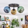 Koyoto Plafoniera, Lampada a sfera Blu, Oro, Verde, 3-Luci