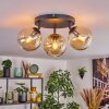 Koyoto Plafoniera, Lampada a sfera Ambrato, 3-Luci