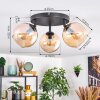 Koyoto Plafoniera, Lampada a sfera Ambrato, 3-Luci