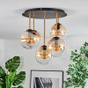 Gastor Plafoniera, Lampada a sfera Ottone, Nero, 5-Luci