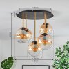 Gastor Plafoniera, Lampada a sfera Ottone, Nero, 5-Luci