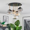 Koyoto Plafoniera, Lampada a sfera Ottone, Nero, 5-Luci