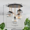 Koyoto Plafoniera, Lampada a sfera Ottone, Nero, 5-Luci