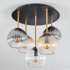 Koyoto Plafoniera, Lampada a sfera Ottone, Nero, 5-Luci