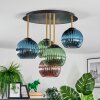 Koyoto Plafoniera, Lampada a sfera Ottone, Nero, 5-Luci