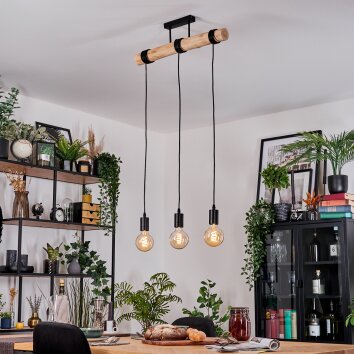 Soungou Lampadario a sospensione, Lampada a sospensione Écru, Nero, 3-Luci