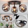 Chehalis Plafoniera, Lampada a sfera 48.5 cm Cromo, Grigio fumo, 3-Luci