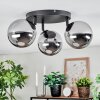 Chehalis Plafoniera, Lampada a sfera 48.5 cm Cromo, Grigio fumo, 3-Luci