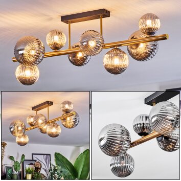 Chehalis Plafoniera, Lampada a sfera Oro, Nero, 8-Luci
