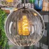 Koyoto Lampadario a sospensione, Lampada a sfera, Lampada a sospensione Chiaro, Grigio fumo, 5-Luci