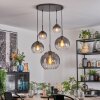 Koyoto Lampadario a sospensione, Lampada a sfera, Lampada a sospensione Chiaro, Grigio fumo, 5-Luci