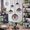 Koyoto Lampadario a sospensione, Lampada a sfera, Lampada a sospensione Chiaro, Grigio fumo, 5-Luci