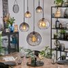 Koyoto Lampadario a sospensione, Lampada a sfera, Lampada a sospensione Ambrato, Chiaro, Grigio fumo, 5-Luci