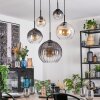 Koyoto Lampadario a sospensione, Lampada a sfera, Lampada a sospensione Ambrato, Chiaro, Grigio fumo, 5-Luci