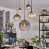 Koyoto Lampadario a sospensione, Lampada a sfera, Lampada a sospensione Ambrato, Chiaro, Grigio fumo, 5-Luci