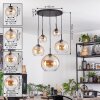 Koyoto Lampadario a sospensione, Lampada a sfera, Lampada a sospensione Ambrato, Chiaro, 5-Luci