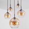 Koyoto Lampadario a sospensione, Lampada a sfera, Lampada a sospensione Ambrato, Chiaro, 5-Luci