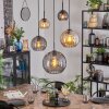 Koyoto Lampadario a sospensione, Lampada a sfera, Lampada a sospensione Ambrato, Grigio fumo, 5-Luci