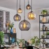 Koyoto Lampadario a sospensione, Lampada a sfera, Lampada a sospensione Ambrato, Grigio fumo, 5-Luci