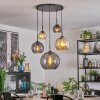 Koyoto Lampadario a sospensione, Lampada a sfera, Lampada a sospensione Ambrato, Grigio fumo, 5-Luci