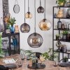 Koyoto Lampadario a sospensione, Lampada a sfera, Lampada a sospensione Ambrato, Grigio fumo, 5-Luci