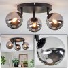 Chehalis Plafoniera, Lampada a sfera 44 cm Cromo, Grigio fumo, 3-Luci