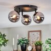 Chehalis Plafoniera, Lampada a sfera 44 cm Cromo, Grigio fumo, 3-Luci