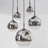 Ripoll Lampadario a sospensione, Lampada a sfera, Lampada a sospensione Cromo, Chiaro, Grigio fumo, 5-Luci