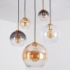 Koyoto Lampadario a sospensione, Lampada a sfera, Lampada a sospensione Oro, Nero, 5-Luci
